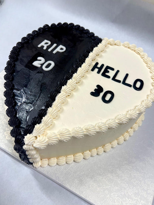 ,,R.I.P 20, Hello 30'' Torte